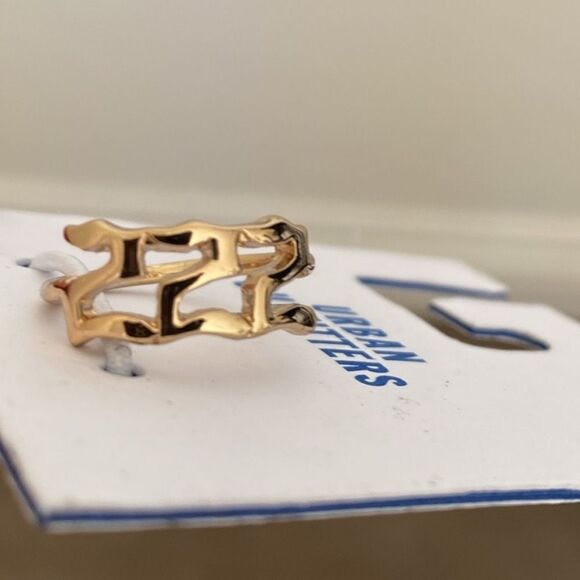 Urban Outfitters 222 Angel Number Gold Plated Ring - Picture 1 of 5